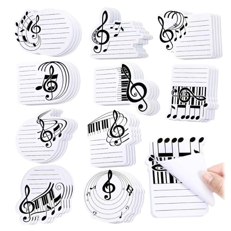 10Pcs Self-Adhesive Stick Notes Pads Musical Note Stick Notes Stick Pads Removable Stick Notes Notepads Stick Note Pads