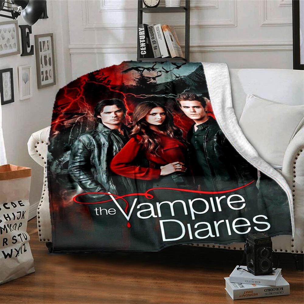 Coperta in Flanella con Stampa Vampire Diaries Alta Qualità Calda Confortevole Coperta per Tutte le Stagioni Perfetta per Regali Decorazione Casa