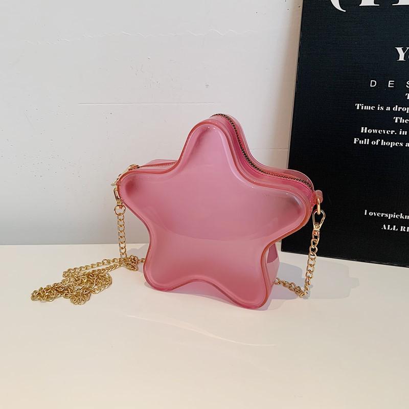 Stylish Solid Color Star-Shaped Chain Crossbody Bag