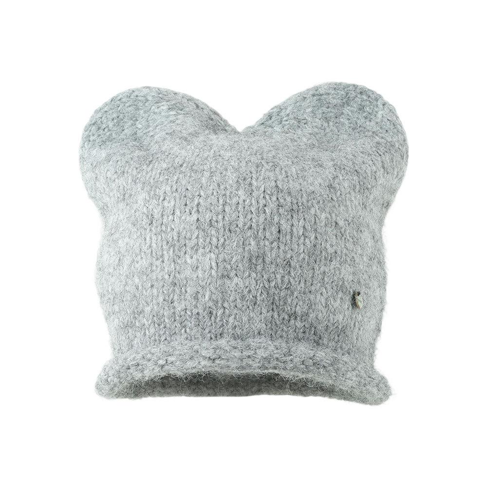 Niedliche Katzenohren Strickmütze für Damen Wollmischung Herbst und Winter Warm Vielseitiger Ohrenschutz Wollmütze Zeigt Gesicht