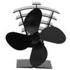 Fireplace Fan 4 Blades Heat Powered Stove Fan Heat Distribution for Wood/Log Burner
