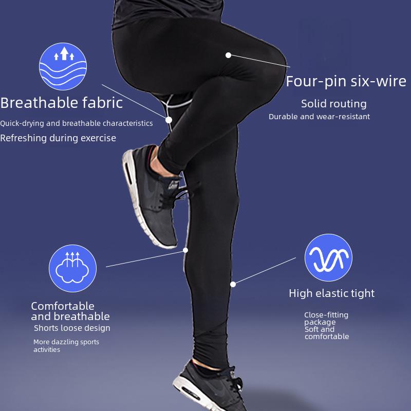 Colanți compresivi respirabili cu uscare rapidă pentru bărbați, pentru sport și fitness