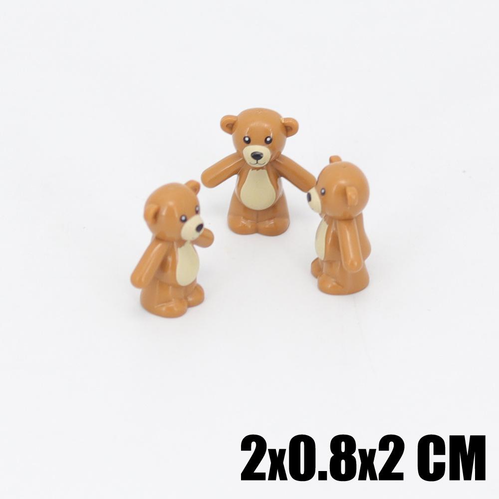 Cute Modeling Small Animals Assembled Building Block Scene Accessories Parts Chicken Husky Fighting Dog Flamingo Ornament