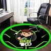 1 Pezzo Tappeto Rotondo da Ufficio Ben 10 - Perfetto per l'Arredamento dell'Ufficio o dello Studio, Lavabile in Lavatrice, Fondo Antiscivolo, Tappetino Decorativo