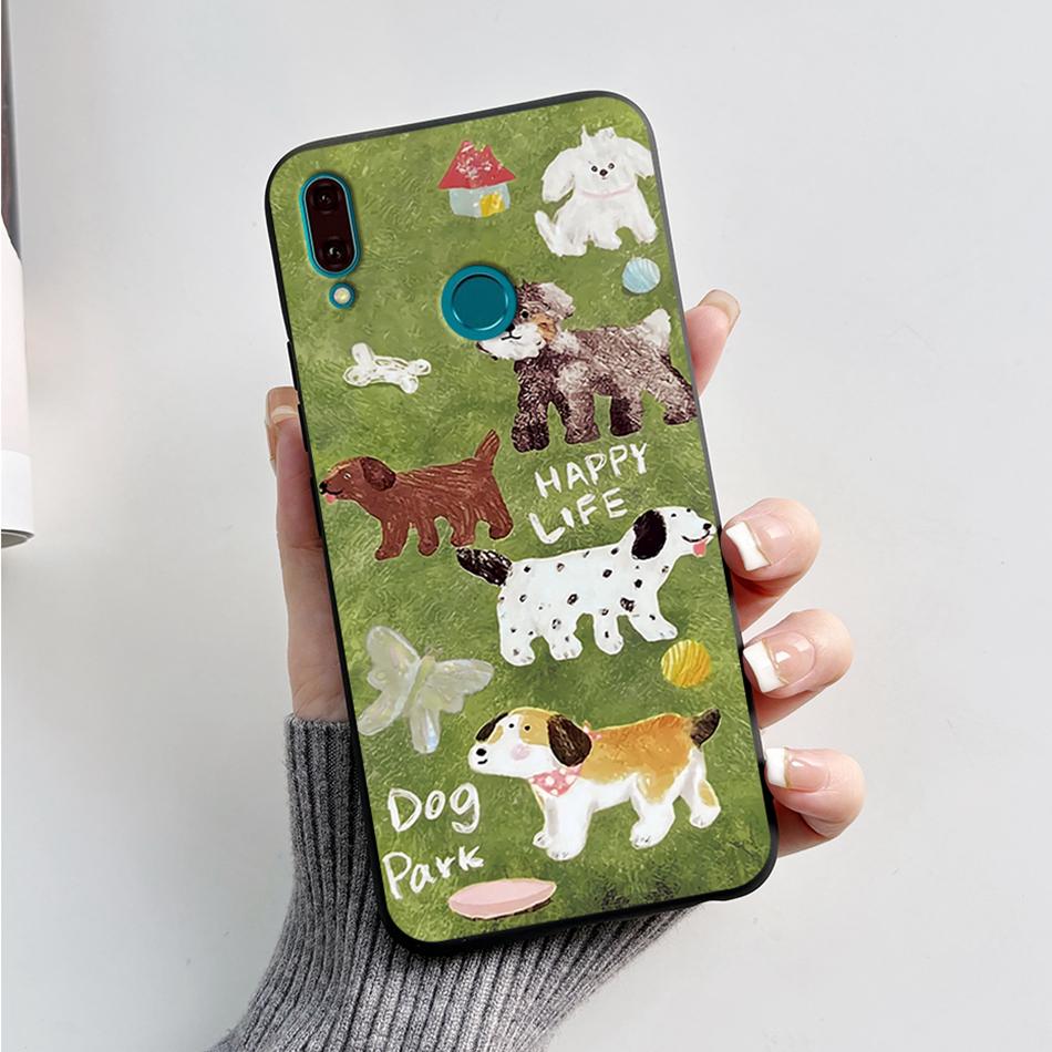 Silicone Case For Huawei Y9 2019 Case JKM-LX3 Cartoon Soft TPU Fundas Phone Cover For Huawei Y9 2019 Y 9 Cases Shockproof Coque