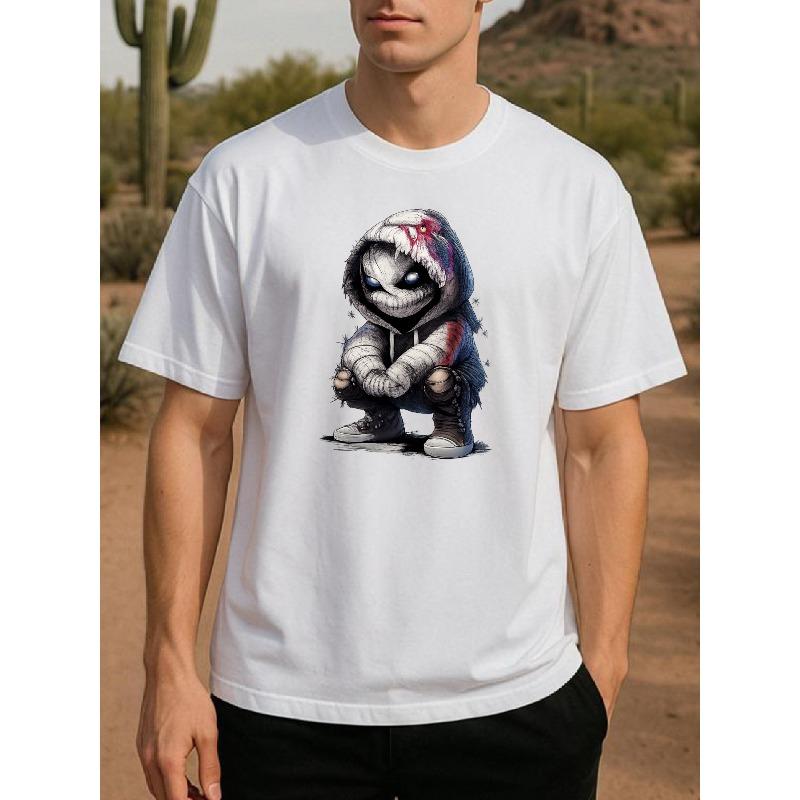 

Европейские размеры Мужская футболка с графическим принтом и круглым вырезом | Европейский и американский уличный стиль, с коротким рукавом, S белый