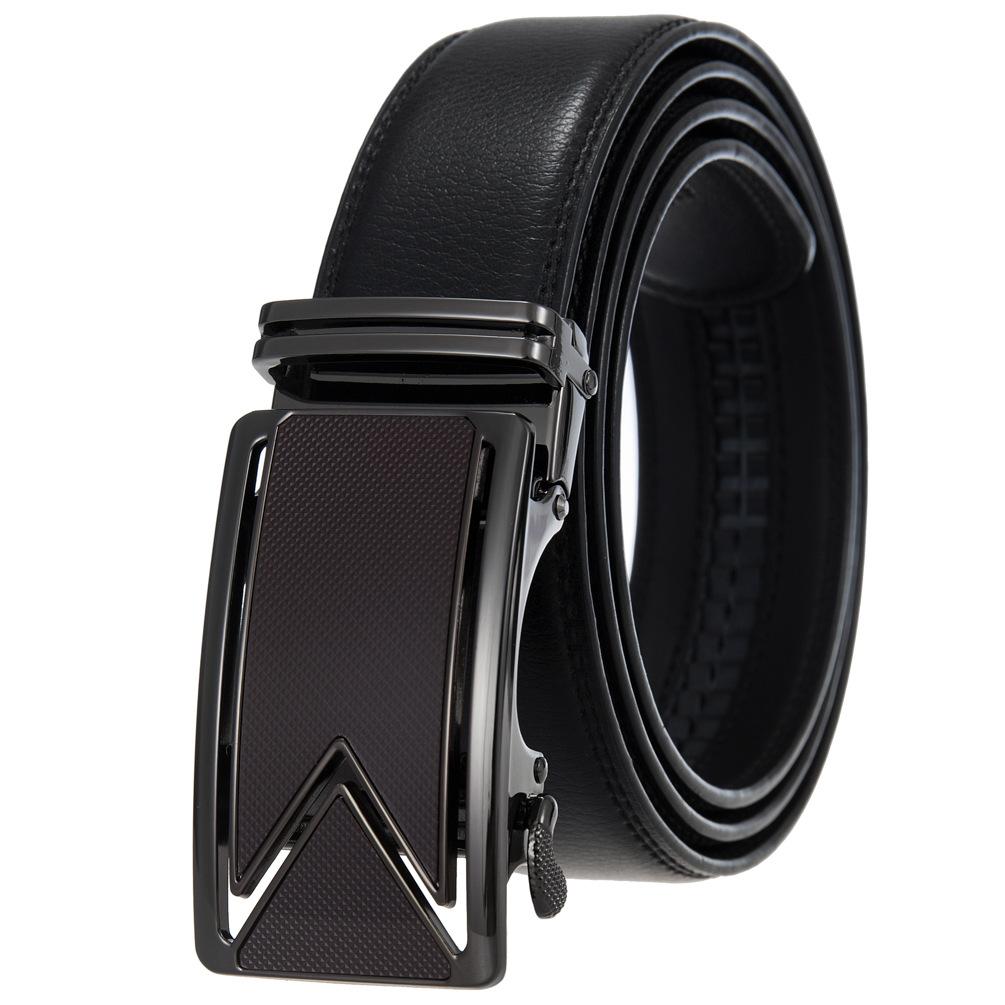 Men'S Belt Two-Layer Cowhide Automatic Buckle Belt, Business Belt Ly180-242-1