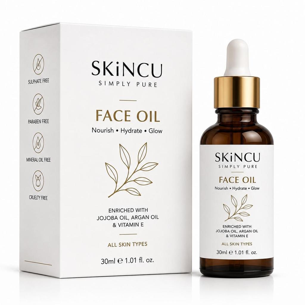 SKINCU Gesichtspflegeöl, Für ein strahlendes Gesicht mit gutem Vitamin E Öl 30ml (5 Stück)