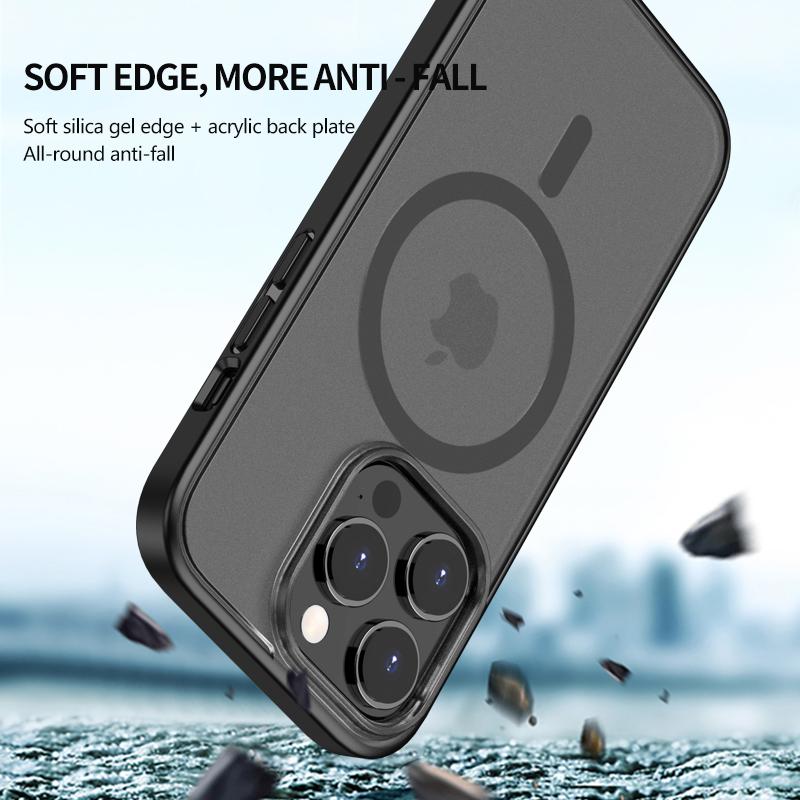 For iPhone 13 Pro 6.1 Inch Matte Case Compatible with MagSafe Anti-Drop PC+TPU Phone Cover