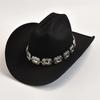 Artificial Wool Western Cowboy Hats for Women Vintage Roll Brim Gentleman Lady Cowgirl Jazz Hats