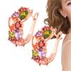 Mona Ear Loops Lady Hoop Earrings Trendy Daily Jewelry Rose Gold Color Bright Zirconia Accessories for Engagement