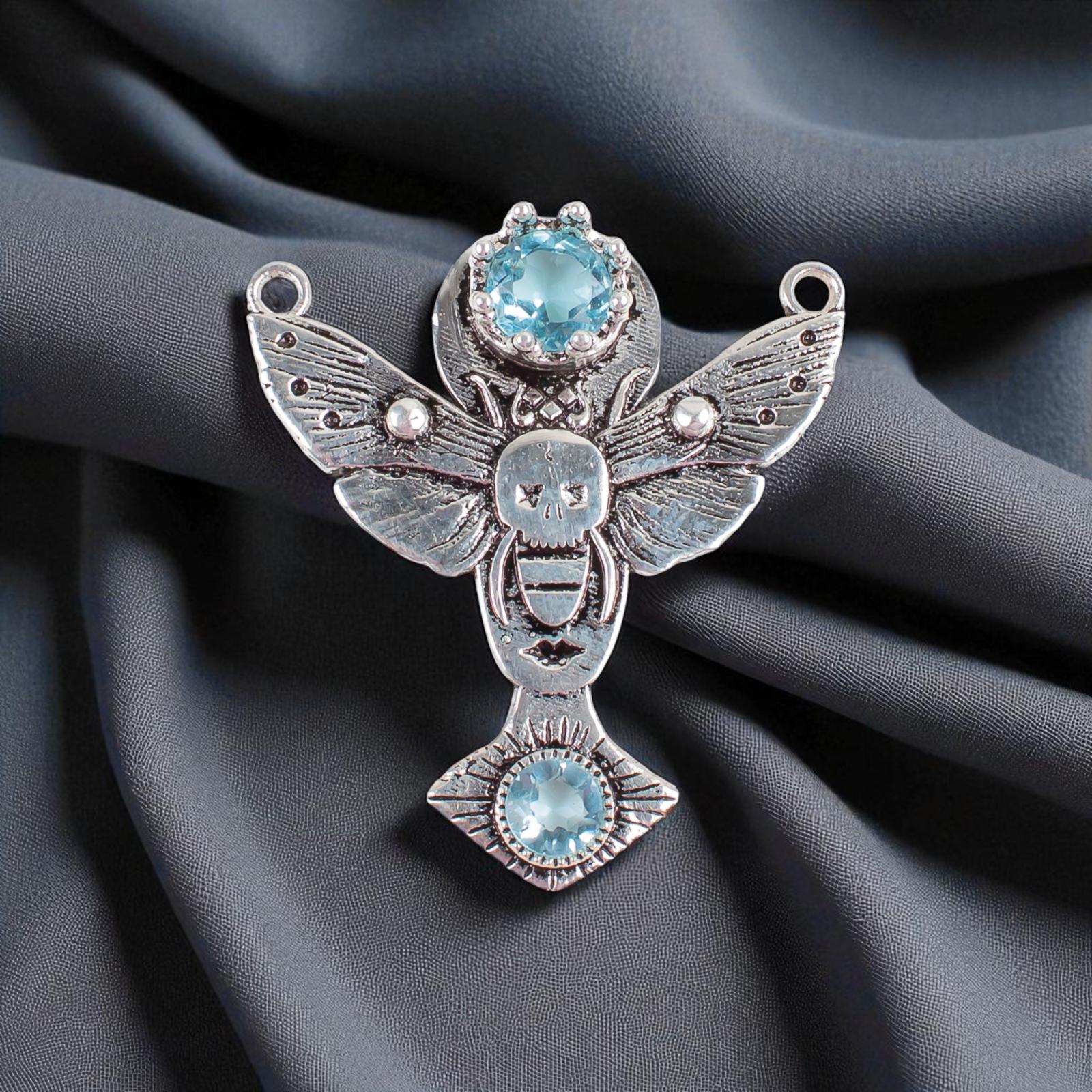 

Драгоценный камень Голубой Топаз Небо 925 Стерлинговое Серебро Ювелирная Подвеска 1,5 Подарок для Женщин CP-10-2