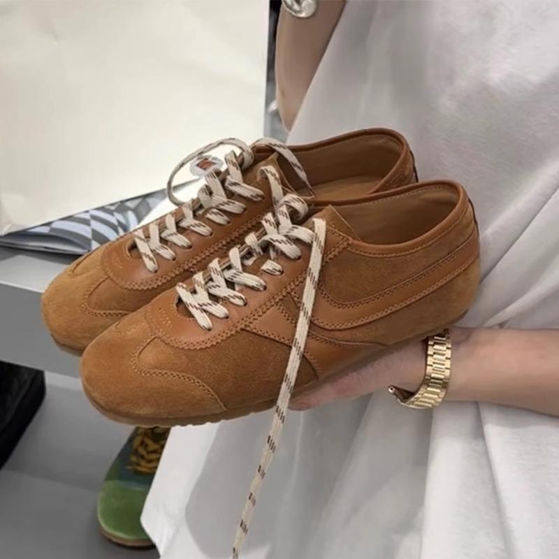 Green Retro German Training Shoes Women's 2025 New Summer Breathable Thin Versatile Height-increasing Flat-bottomed Sports and Leisure Shoes