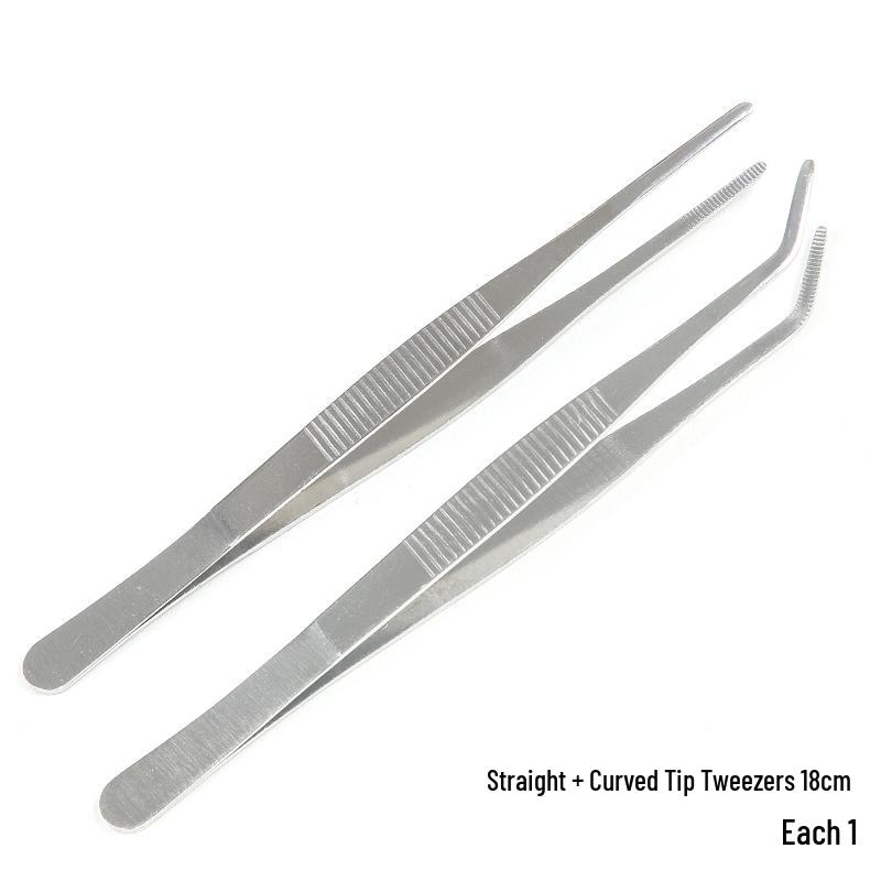 Extra Long Stainless Steel Bent Tip Tweezers for Aquatic Plants and Multi-Purpose Use.