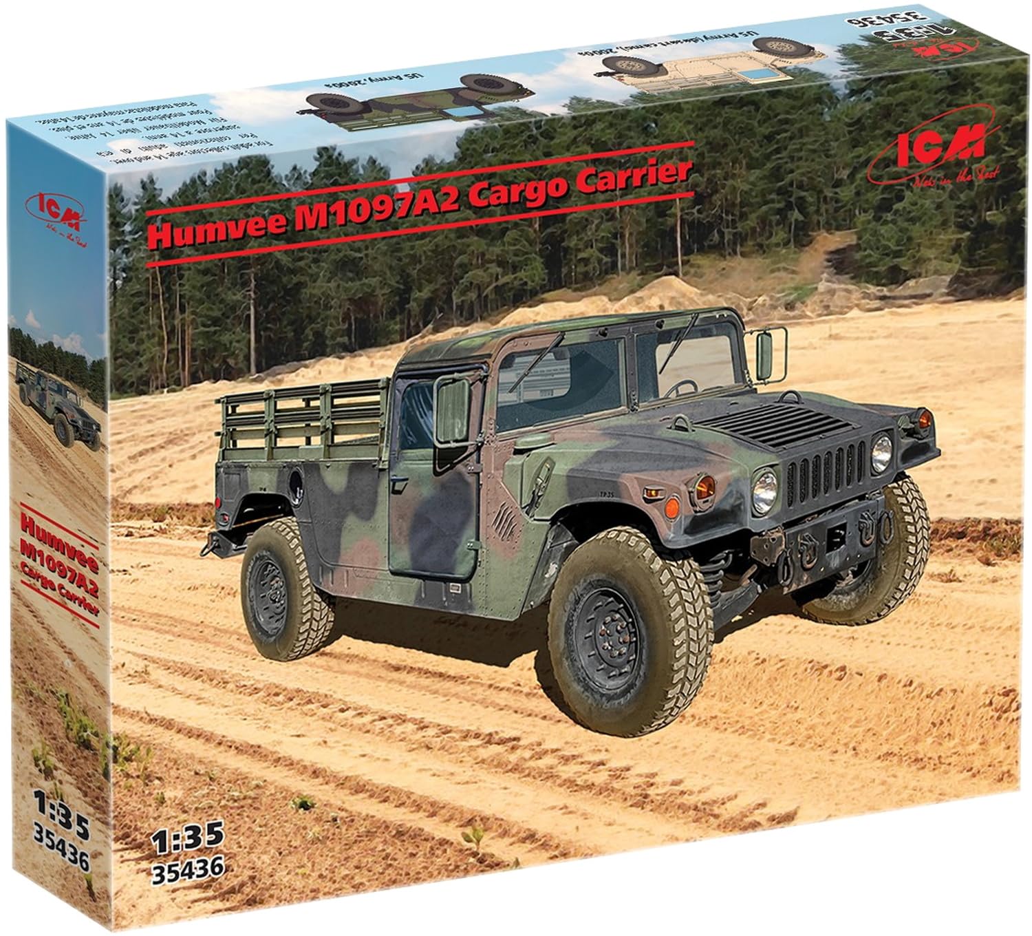 

ICM 1/35 scale American M1097A2 Humvee Cargo Transporter Plastic Model Kit 35436 (Combat Vehicle)