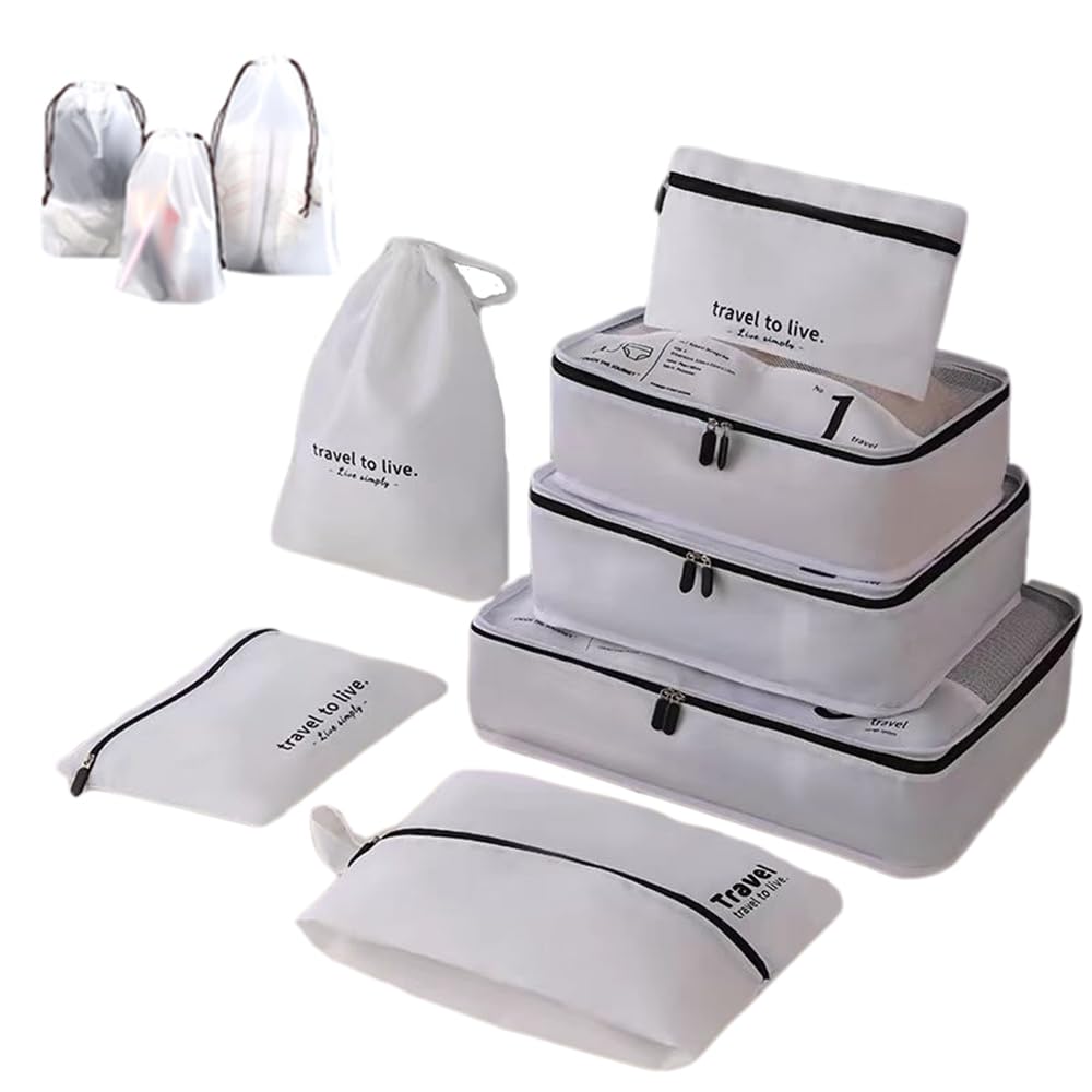 

Дорожная сумка для одежды, деловая удобная, нижнее белье, обувь, аксессуар, большая дорожная сумка для хранения, деловая, удобная, белая сумка, набор из 10 предметов,
