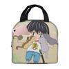 Cute Anime Kotaro Lives Alone Insulated Lunch Bag for Women Kids Portable Food Boxes Thermal Lunch Box Tote