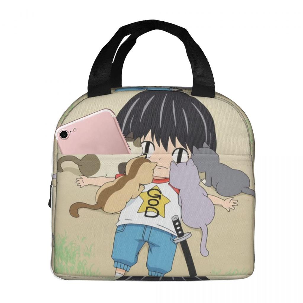 Cute Anime Kotaro Lives Alone Insulated Lunch Bag for Women Kids Portable Food Boxes Thermal Lunch Box Tote