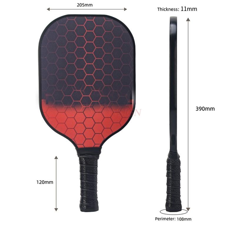 Pickleball Racket Carbon Fiber Pp+Honeycomb Core Professional Game Glass Fiber Hole Ball