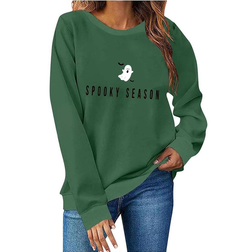 Women's Fashion Casual Print Casual Long Sleeve Round Neck Sweatshirt Top