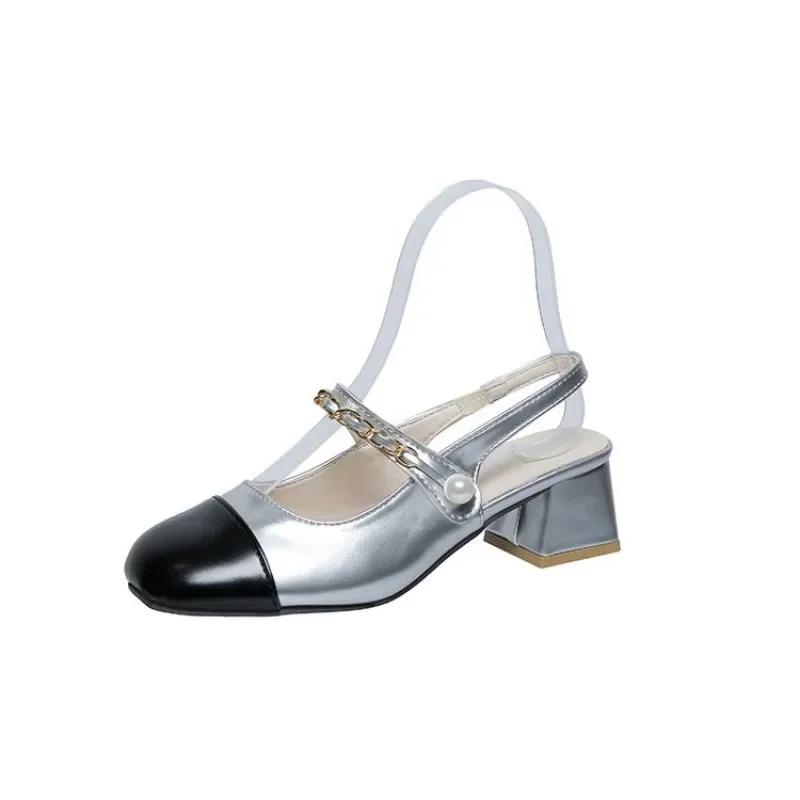 

Летние роскошные сандалии женские удобные туфли нейтральные высокие каблуки модные открытые разноцветные новые закрытые высокие каблуки 35