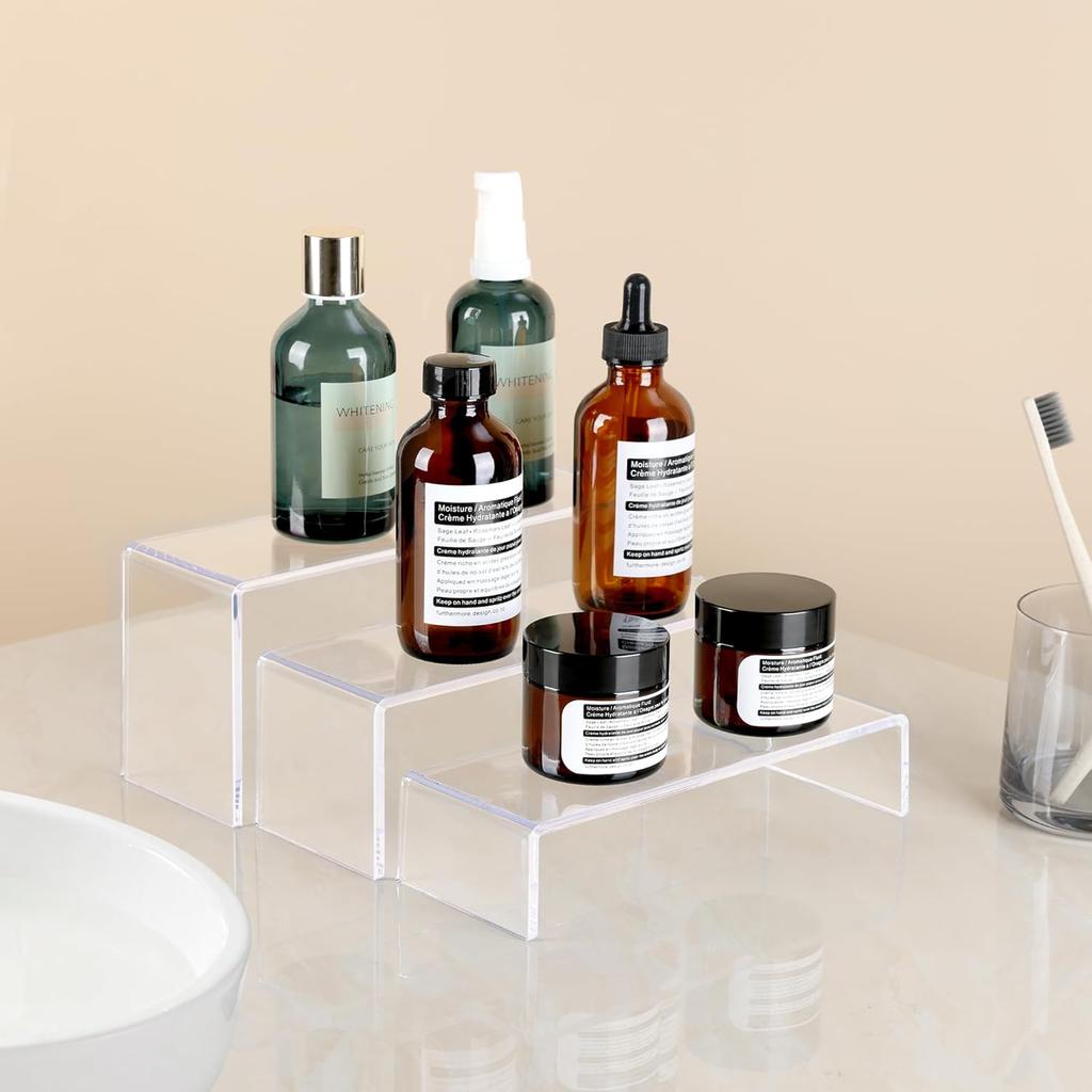 Display Risers Rectangular Clear Acrylic Showcase Collectibles Display Stands Suitable for Retail Shoe Showcase