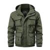 Men's Detachable Sleeve Windproof Parka: Spring/Autumn Multi-Pocket, Loose Fit, Plus Size Casual Workwear Jacket