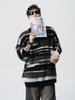 European Plus Size Mink Velvet Striped Knit Men's Sweater - Soft, Fluffy, Trendy for Autumn/Winter