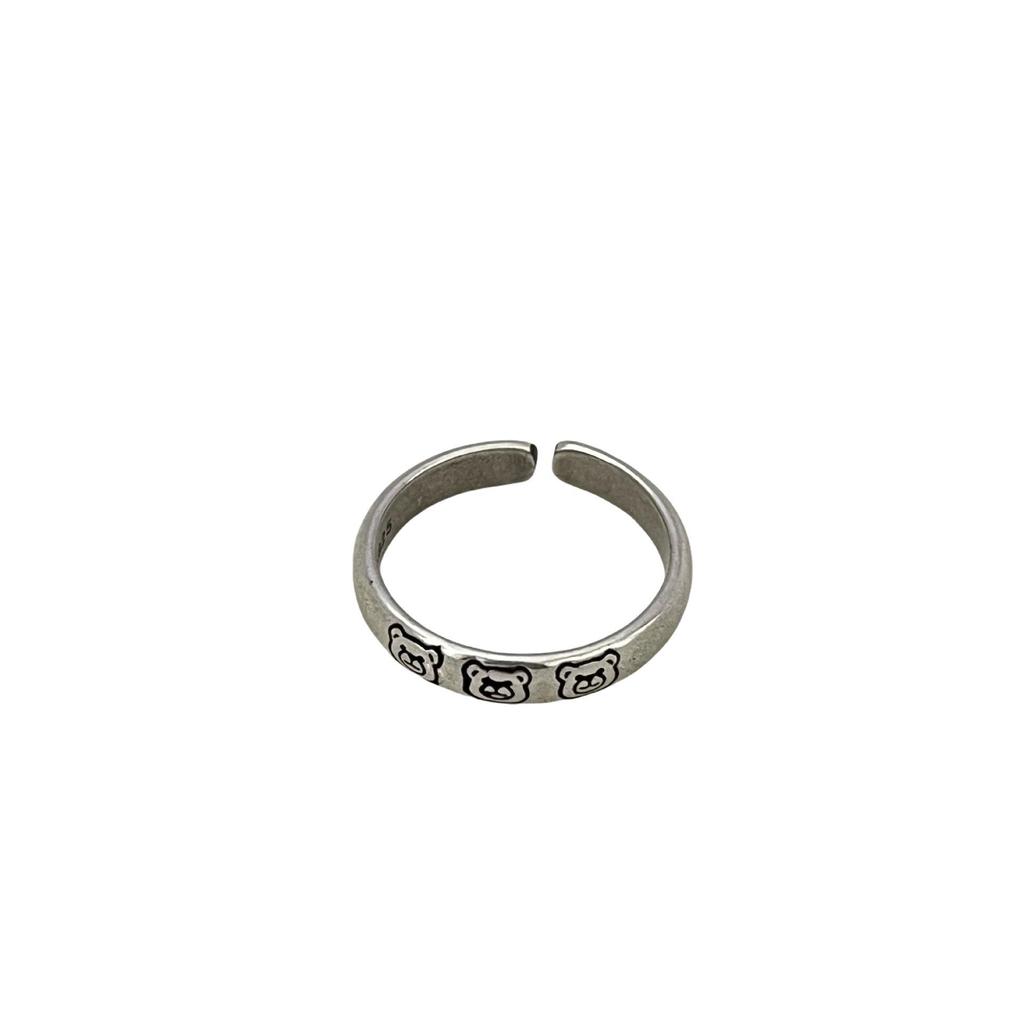 Korean Minimalist Cute Bear Cartoon Animal Open Ring