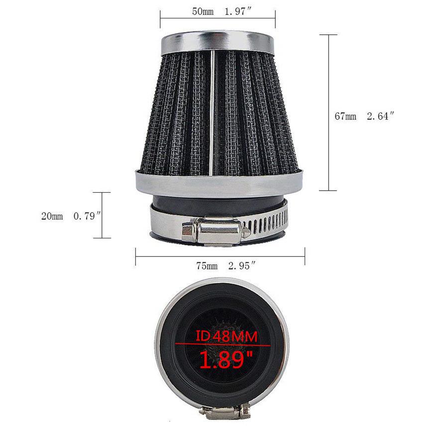 4pcs 48mm Inlet Cone Air Filter Intake Pod Moped Scooter ATV Quad Go Kart Buggy