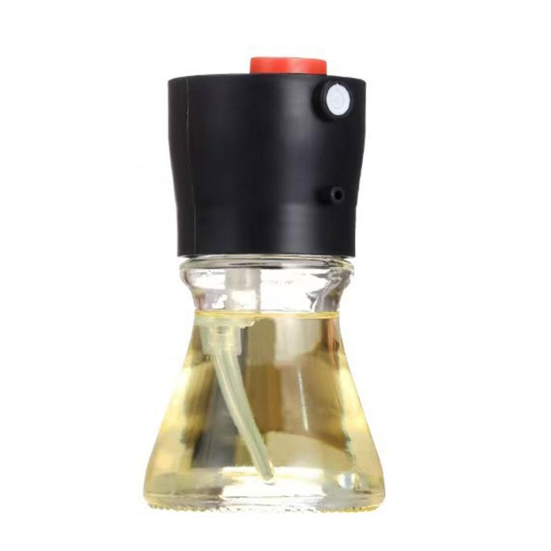 

Contemporary 2 In 1 Glass Oil Dispenser Bottle With Adjustable Pour And Spill-Resistant Lid For Convenient Cooking 80 чорний