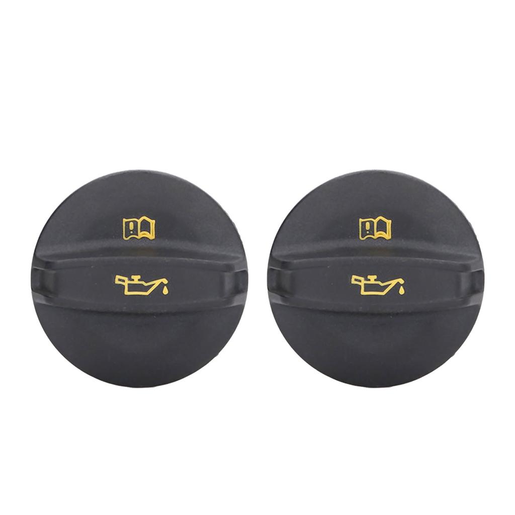 2Pcs Tank Cover Oil Filler Cap Black ABS 06K103485A for CC 1.8L 2.0L Engines 2012‑2017