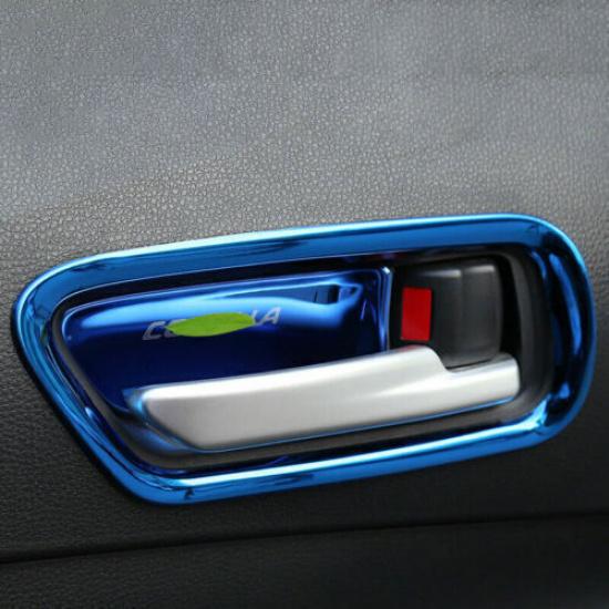 Interior Door Handle Lock Cover Trim Blue Titanium For Toyota Corolla -