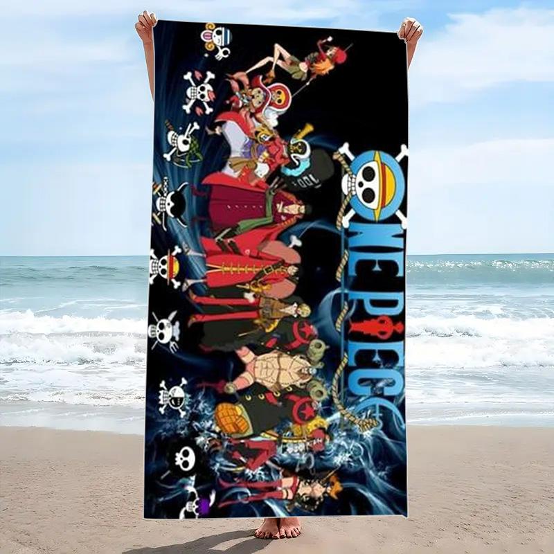 Luffy Zoro Anime Print Beach Towel, Large Soft Quick Dry Towel for Beach Camping Swimming