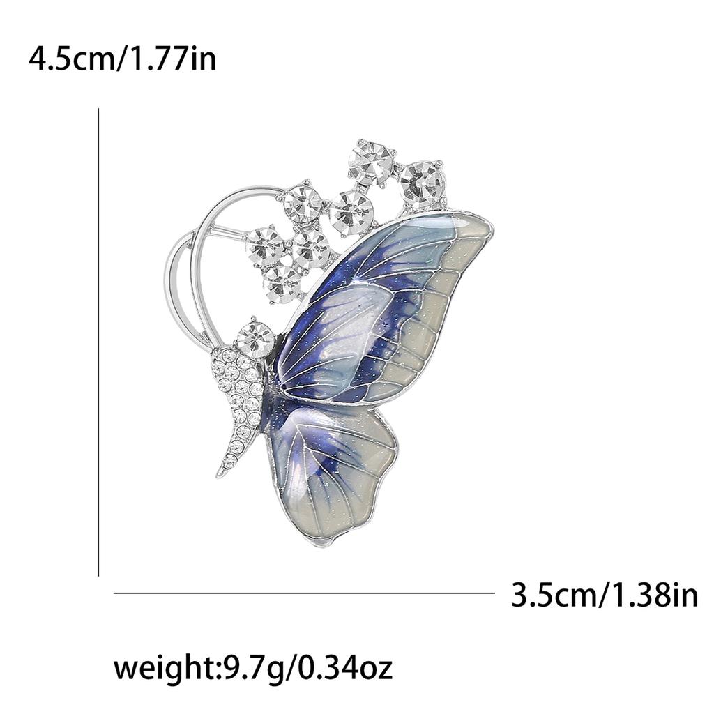 Emalje Sommerfugl Brosjer for Kvinner Unisex Rhinestone Insekt Pins Bankett Fest Ryggsekk Gaver Smykketilbehør