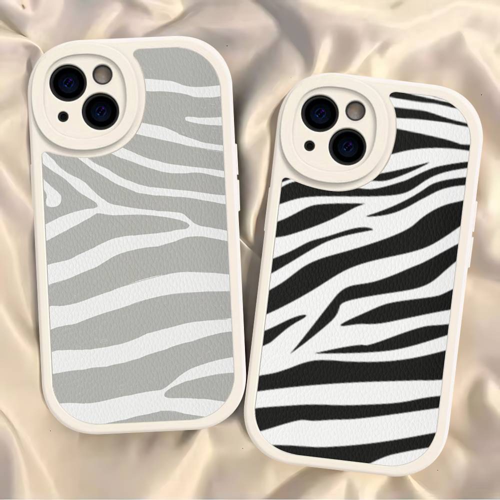 Zebra Pattern Art For IPhone 16 15 14 13 12 11 Pro Max Plus Leather Phone Cover