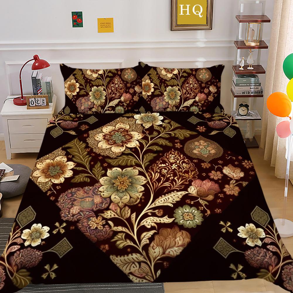 Set Biancheria da Letto Matrimoniale Alta Qualità Fiori Stampa 3D Copriletto Donna Decorazione Camera da Letto
