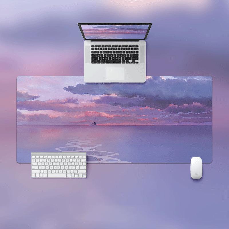 Ins Mouse Pad Oversized Lock Edge Laptop Keyboard Student E-sports Desk Pad Simple Artistic Oil Painting Offices Accessories
