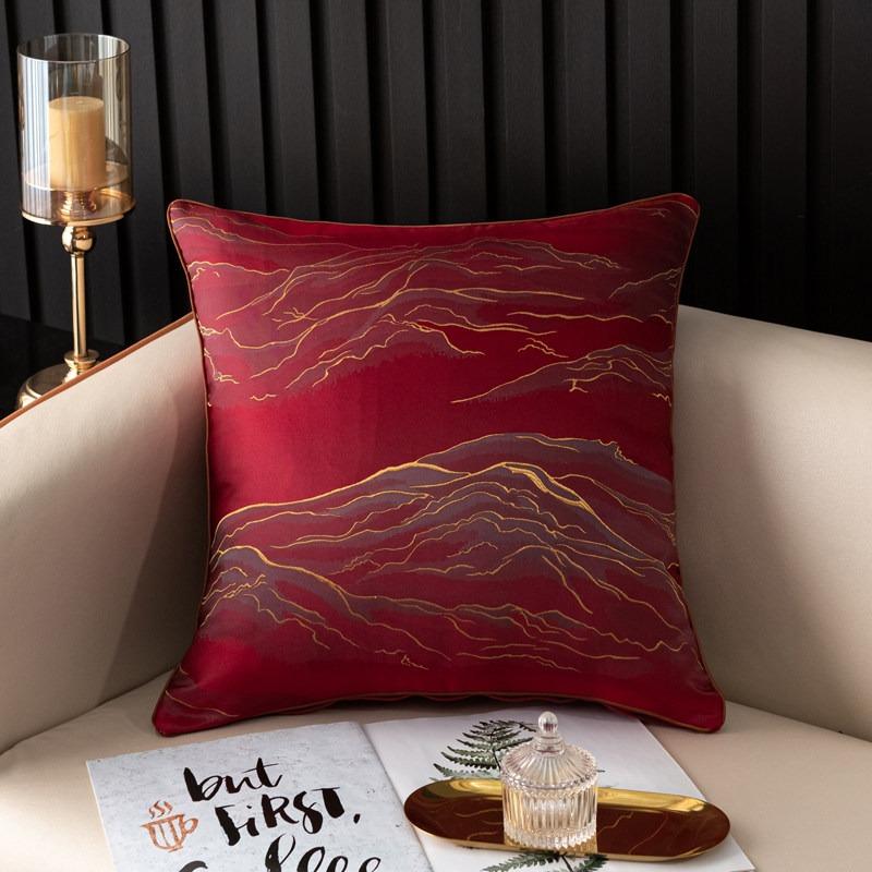 Modern Shiny Silk Throw Pillow Case Luxury Abstract Cushion Cover For Living Room Sofa Bedroom Couch Decor Pillowcases 40X40