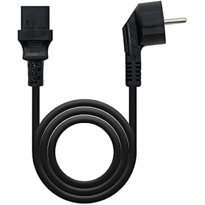 NANOCABLE 10.22.0102-L2 - Câble d'alimentation CPU, CEE7 mâle vers C12 Femelle, Couleur Noire, 2 m