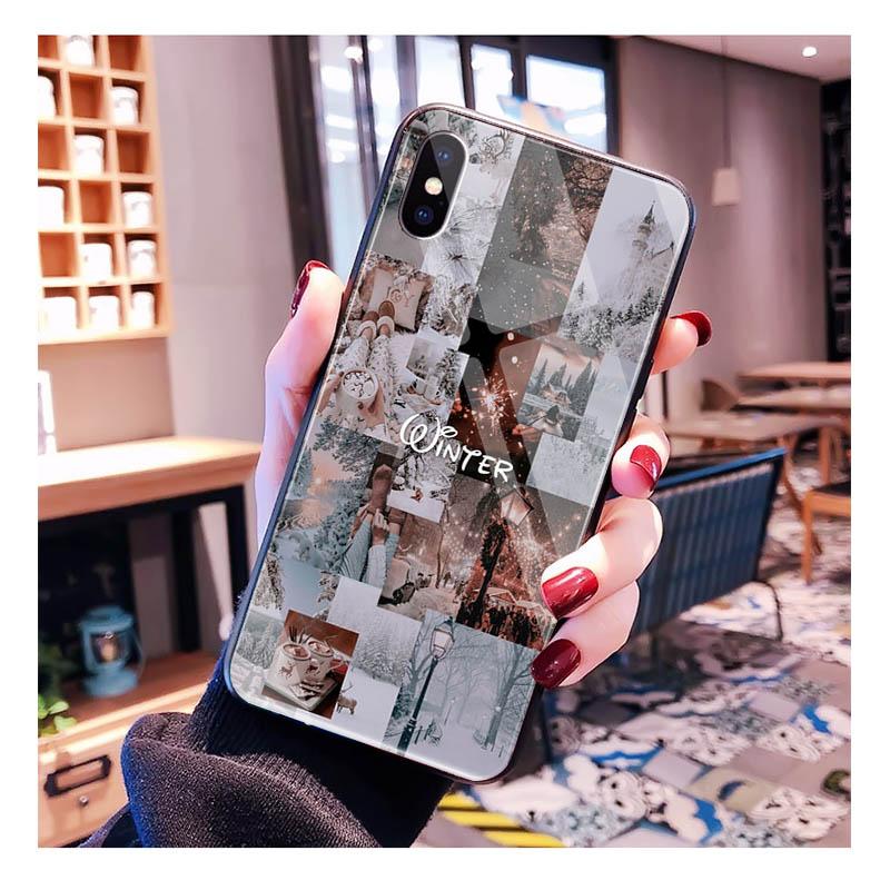 

Winter Christmas Glass phone case For iPhone 17 Pro Max Air 17 16 15 14 13 Pro Max 15 16 Pro 15Plus Case iphone 13