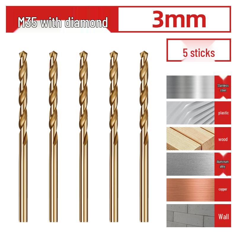 Cobalt-Coated High Hardness 304 Stainless Steel Twist Drill Bit