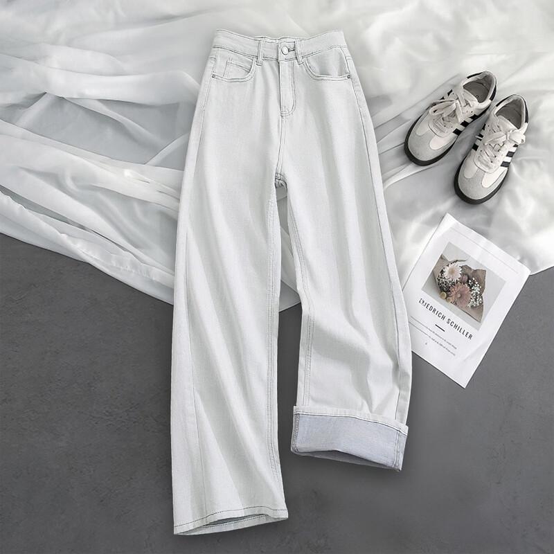 Sisibei Women s High-Waist Washed Wide-Leg Denim Jeans XL