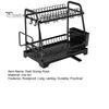 Storage Rack Two-Tier Dish Drying Rack Large Capacity Easy To Install Rust-Resistant Kitchen Countertop Utensil Dish Rack with Drain