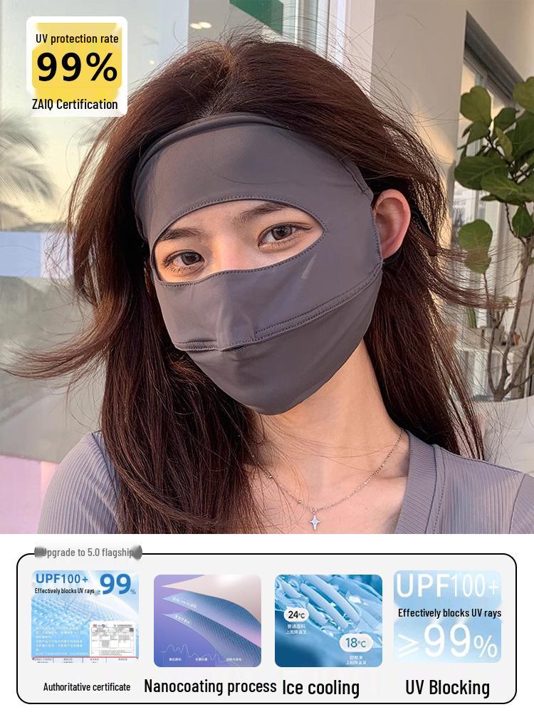 New Arrival: Women's Ice Silk Full Face Sunscreen Mask - UV Protection & Sunshade for Summer Driving