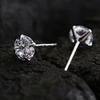 925 Silber Vier-Krallen Zirkon Ohrstecker Personalisierte Mode Ohrringe Kristall Ohrschmuck