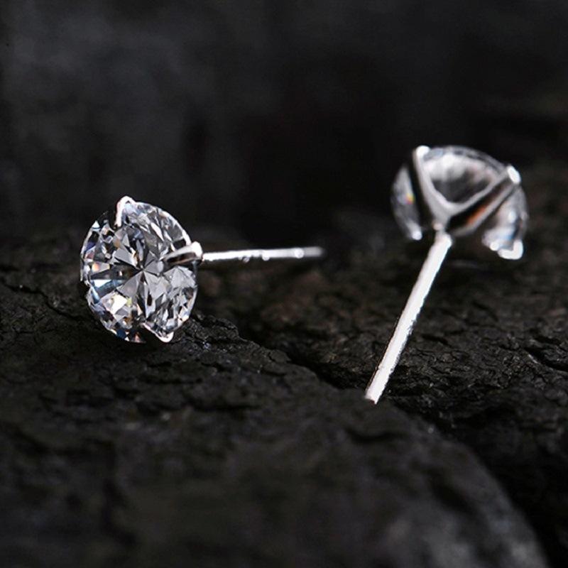 Cercei tip zircon cu patru gheare din argint 925 Cercei de modă personalizați Bijuterii pentru urechi de cristal