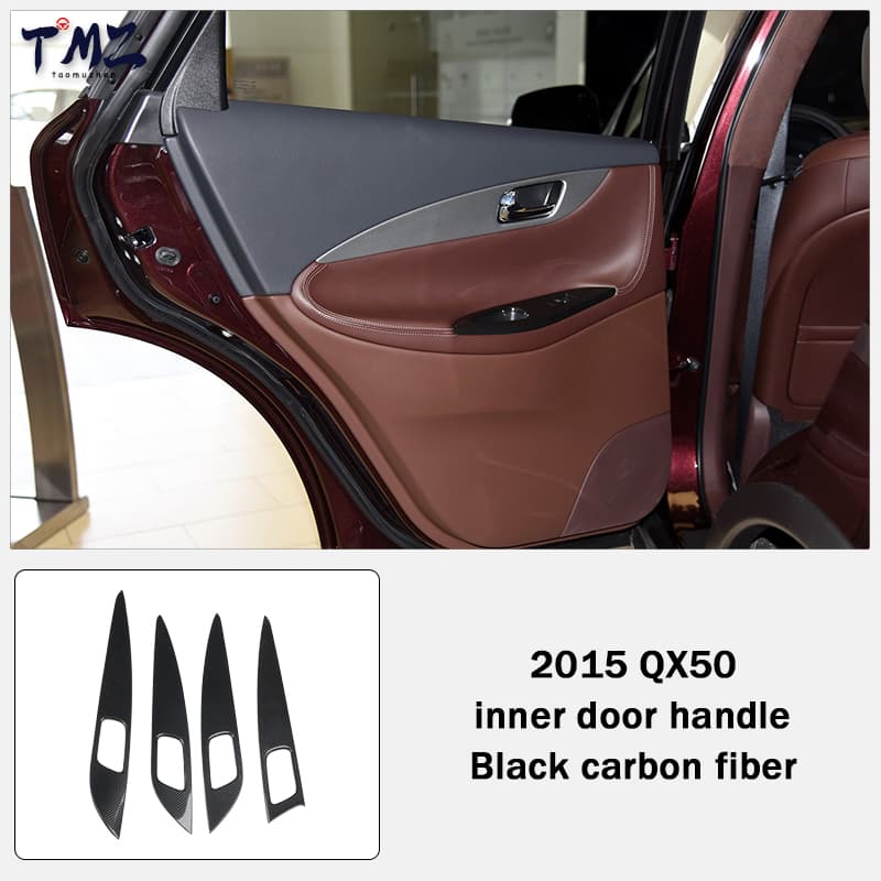 Center Console Panel Black Carbon Fiber Cover Trim Direct Fit Interior Decor Accessories for Infiniti QX50,2015 Left Hand Drive
