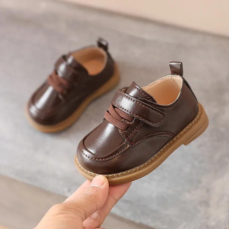 New 2024 Baby Shoes Toddler Boys Girls Soft Bottom Leather Walkers Non-slip Shoes for Kids Comfortable Infant Sneakers