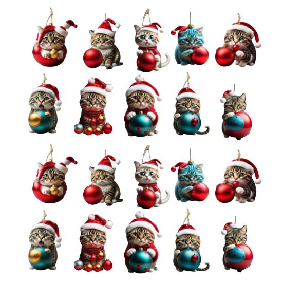 Christmas Horse Ornaments 2D Acrylic Vintage Horse Christmas Tree Hanging Decoration Western Theme Animal Ornaments for Xmas Tree Home Decor